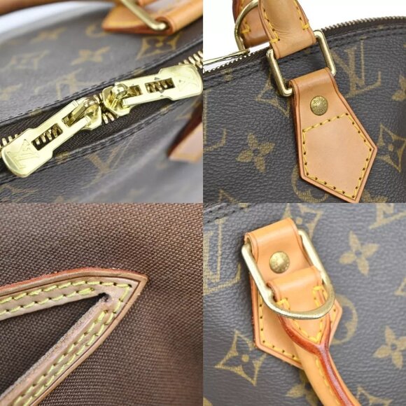 LOUIS VUITTON LV Logo Alma Hand Bag Monogram Leather Brown France M51130 79EA910 - Picture 13 of 15
